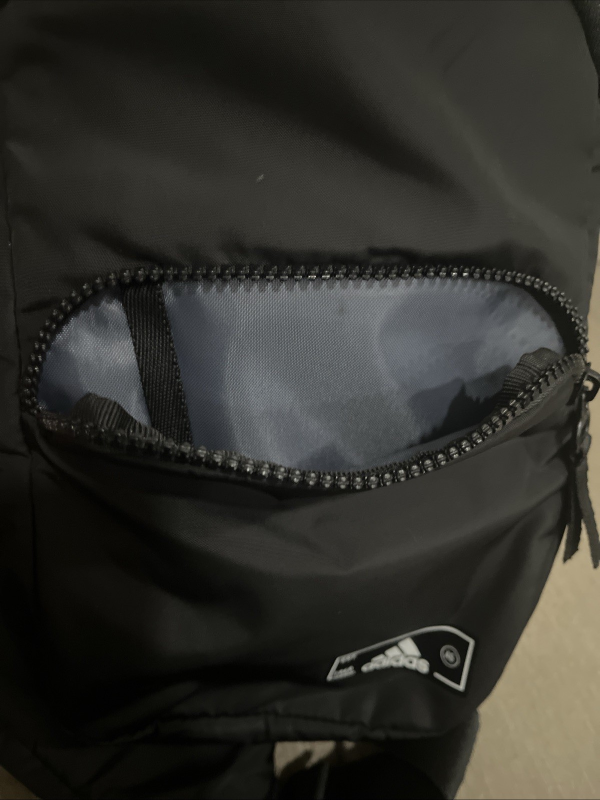 Adidas Essentials Black Sling Crossbody Bag with Carabiner & Multi-Pocket