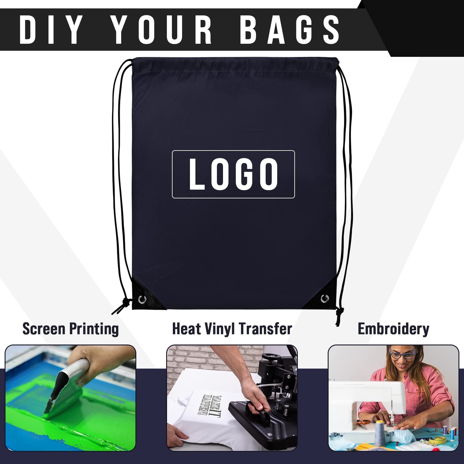 100 Pieces Drawstring Backpack Bags Bulk Back Sack String Bags Cinch Storage …