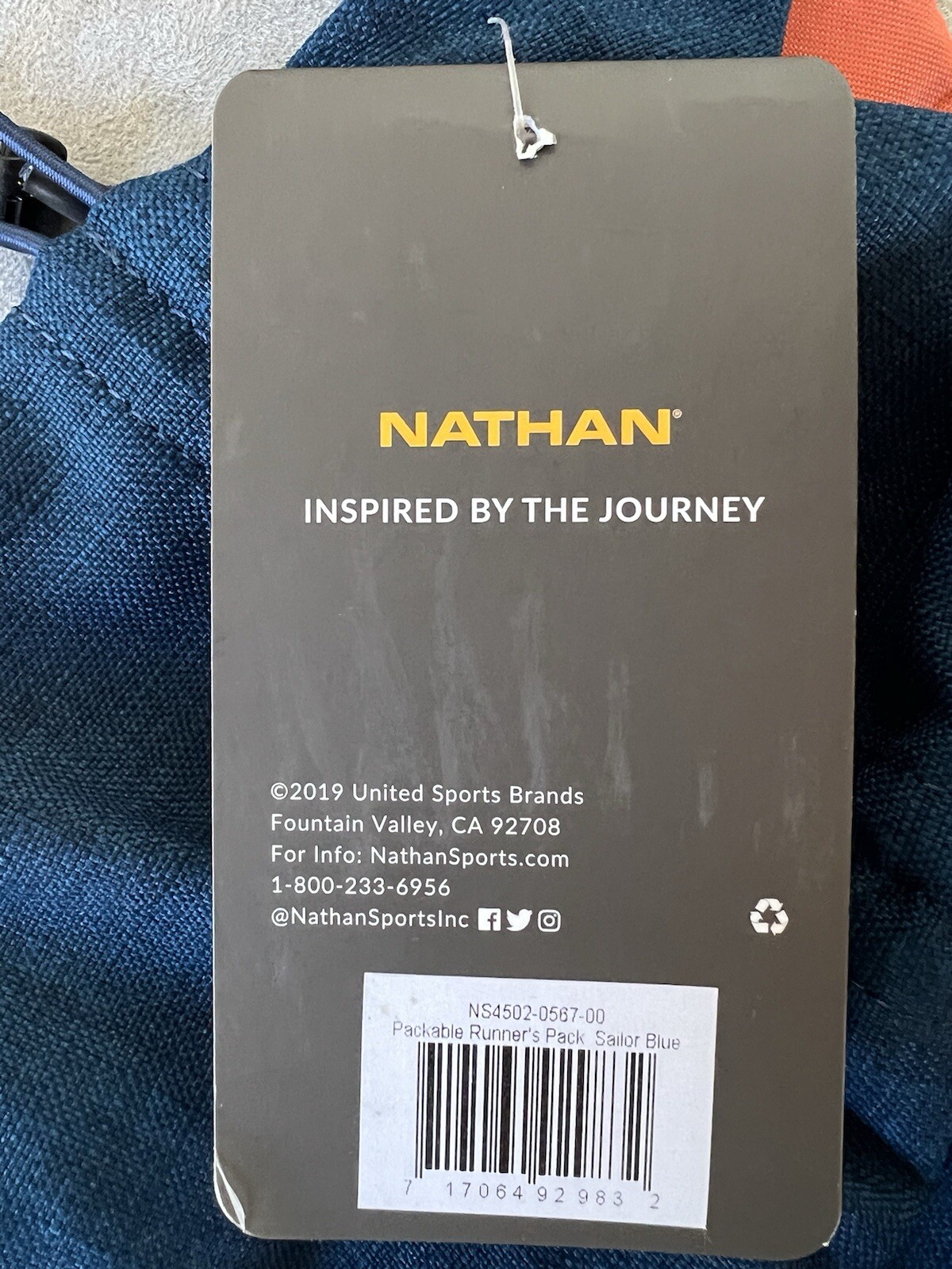 NATHAN RunAway Blue/Orange Packable Runners Backpack 7L NWT Hydration Compatible