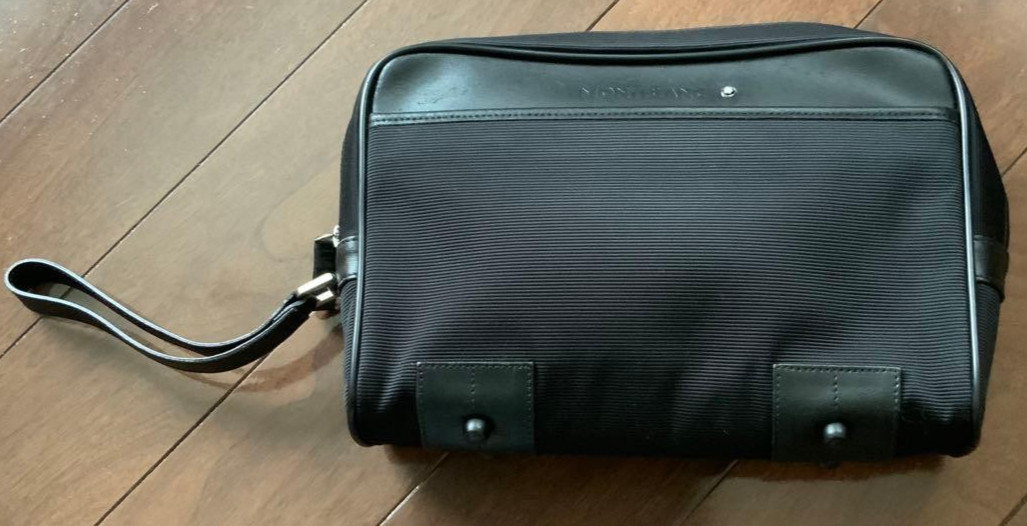 MONTBLANC Clutch Bag Wristlet Black Night Flight Collection H18cm x W26cm
