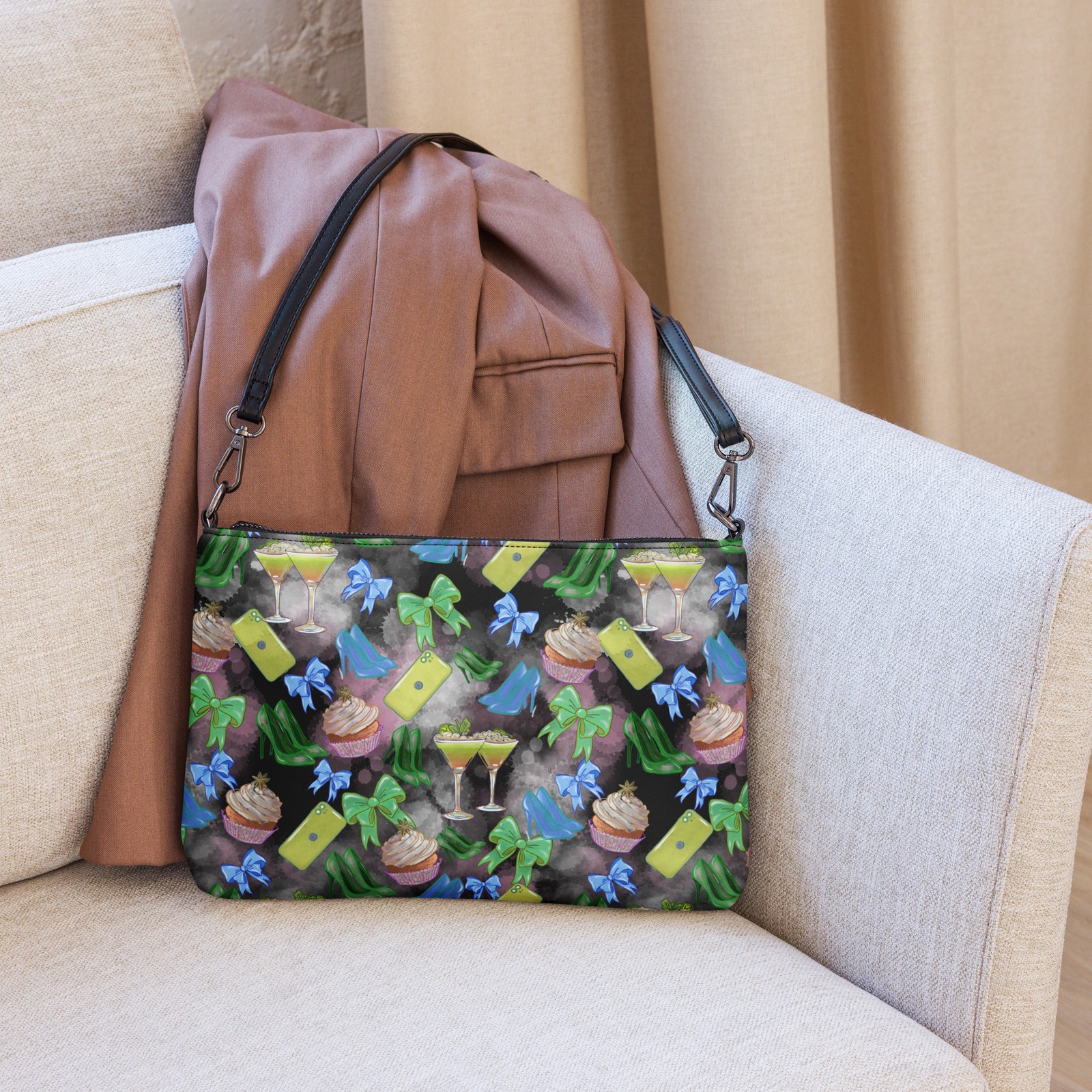 Happy girly muffin bow Crossbody bag