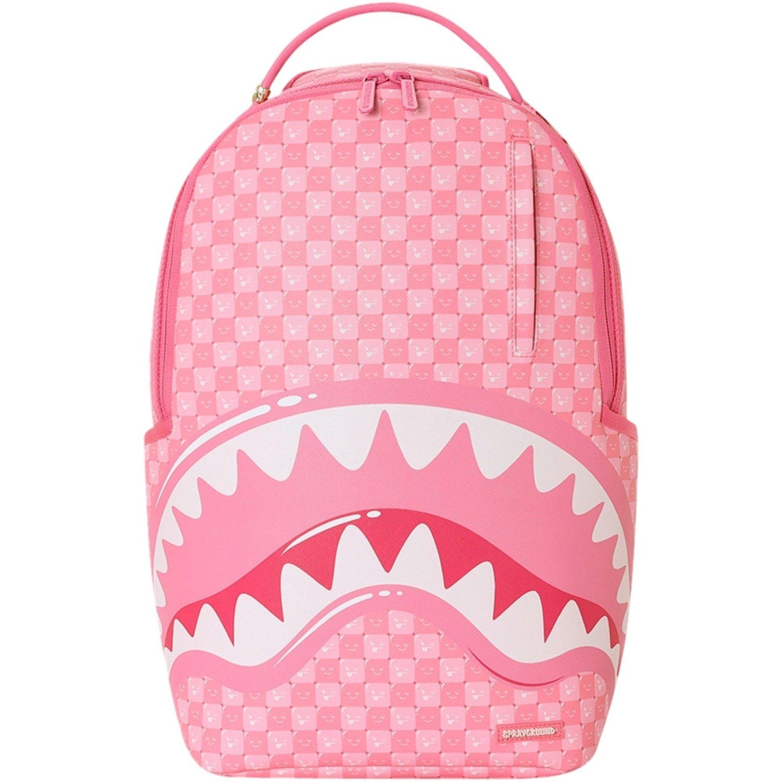 Sprayground Pink Check Faces Backpack🔥New Bookbag Large School Travel Bag
