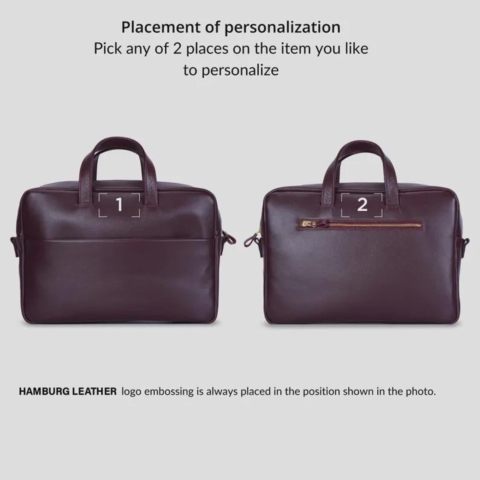 Deep Burgundy Leather Briefcase | Handmade Executive Work Laptop Bag