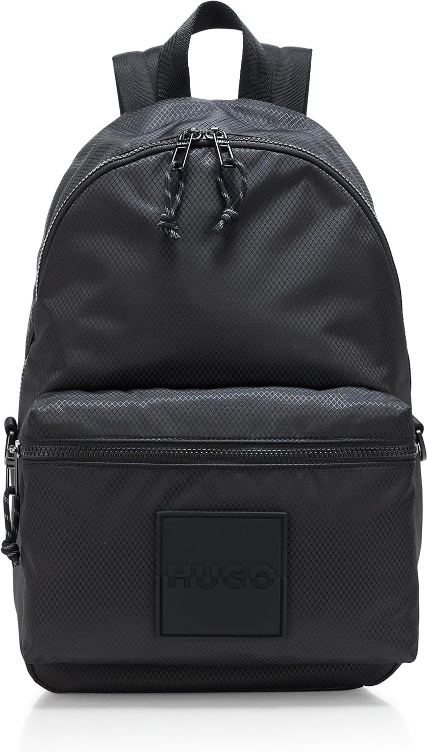 Brand New HUGO, Stacked Logo Nylon Blend Backpack, pitch black, One Size