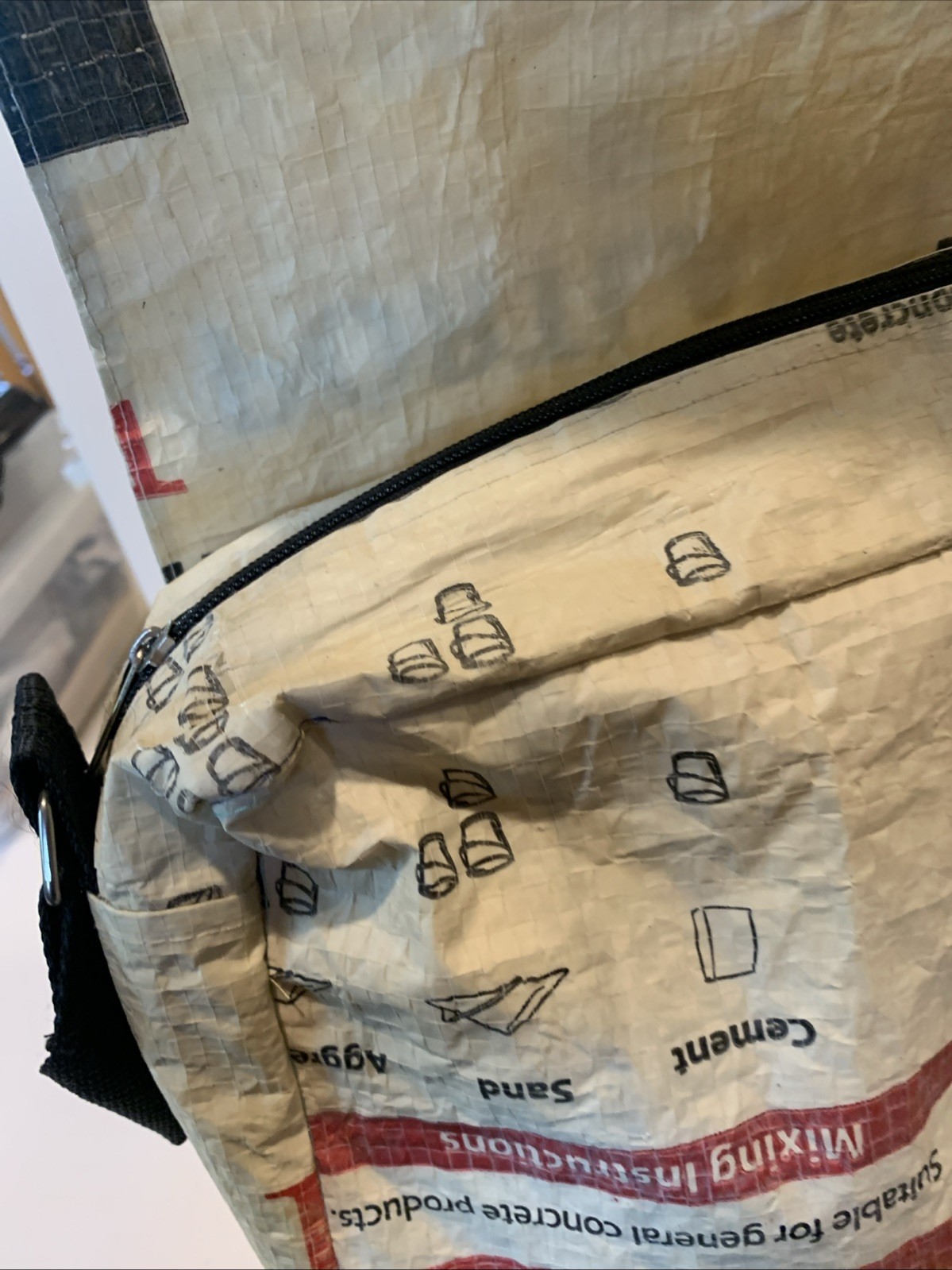 Messenger Bag Made From Recycled Elephant Brand Recycled Cement Bag Used