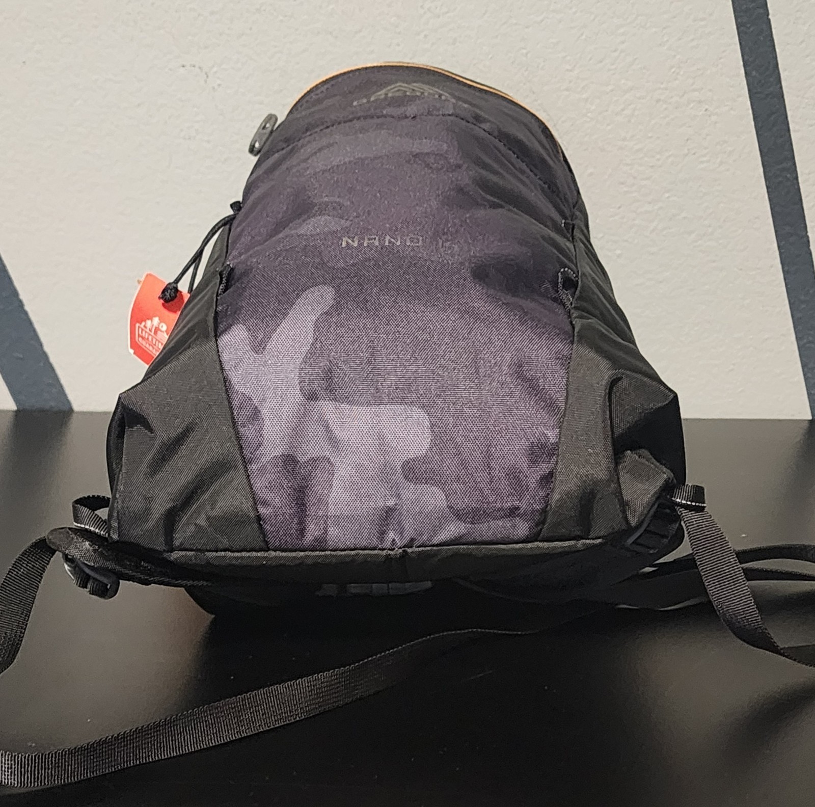 NWT Gregory Nano 14 Backpack – Black Woodland Camo