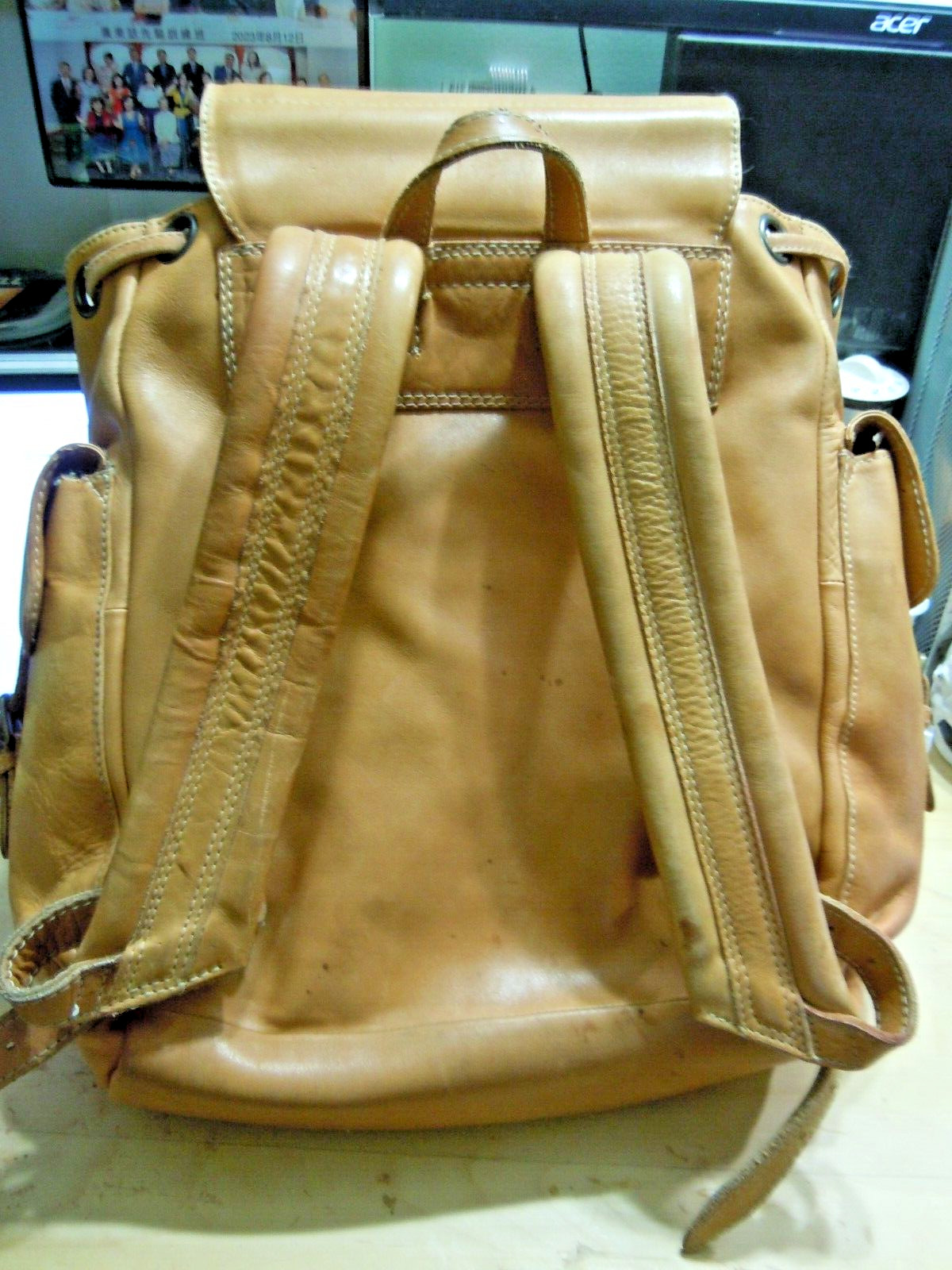 ELLINGTON Vintage Authentic Saddle Brown Leather large Backpack Bag #5