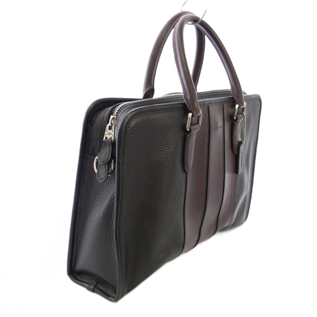 Coach Briefcase Business Bag Leather Black 28x39x10cm pre-owned
