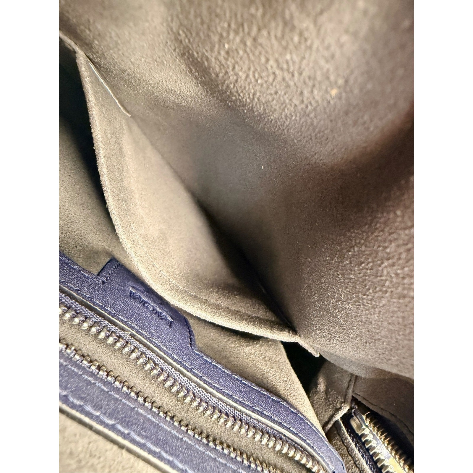 MCM NWT Klassik Monogram Embossed Leather Crossbody Bag in Navy Blue