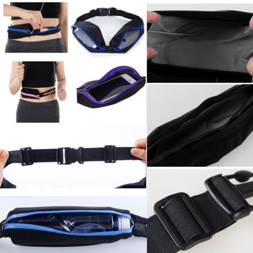 Gym Fitness Sport Runner Waist Bum Bag Running Jogging Belt Pouch Zip Fanny Pack