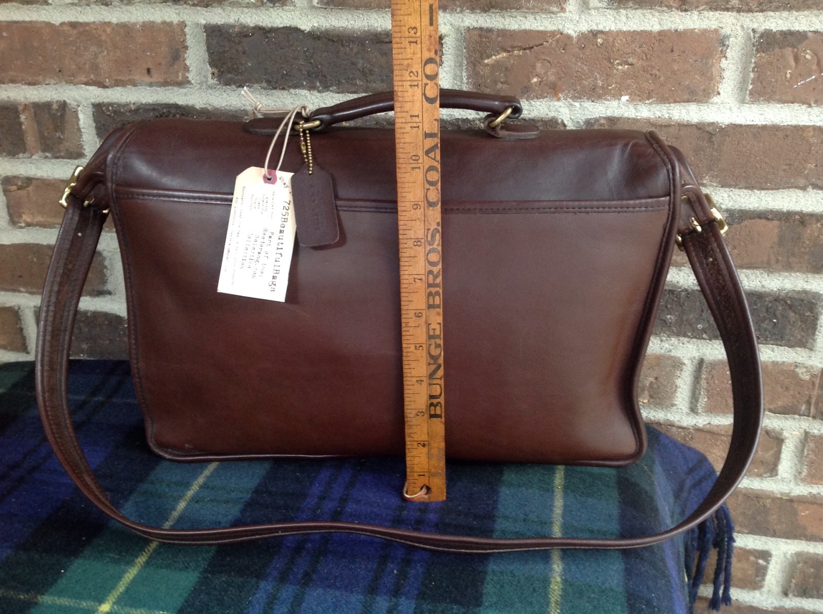 VINTAGE BROWN COACH GLOVE LEATHER MACBOOK BRIEFCASE MESSENGER BAG $R898