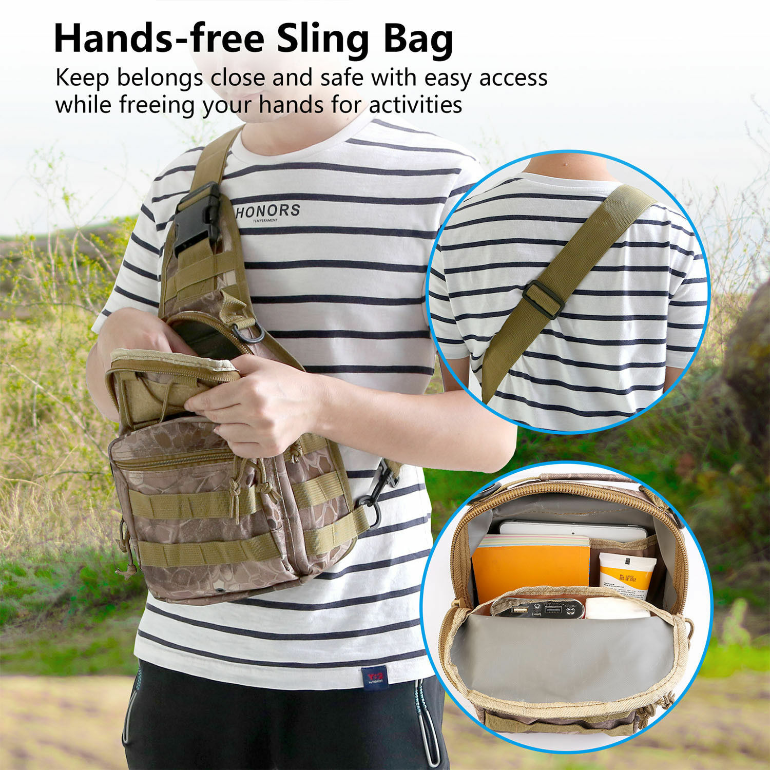 Tactical Single Shoulder Pack Crossbody Military Backpack Molle Sling Backpack