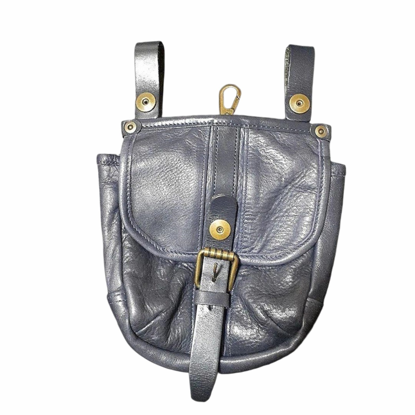 MASTERPIECE MSPC Full Leather 2Way Pouch Blue Belt Bag Waist Pack Used Japan