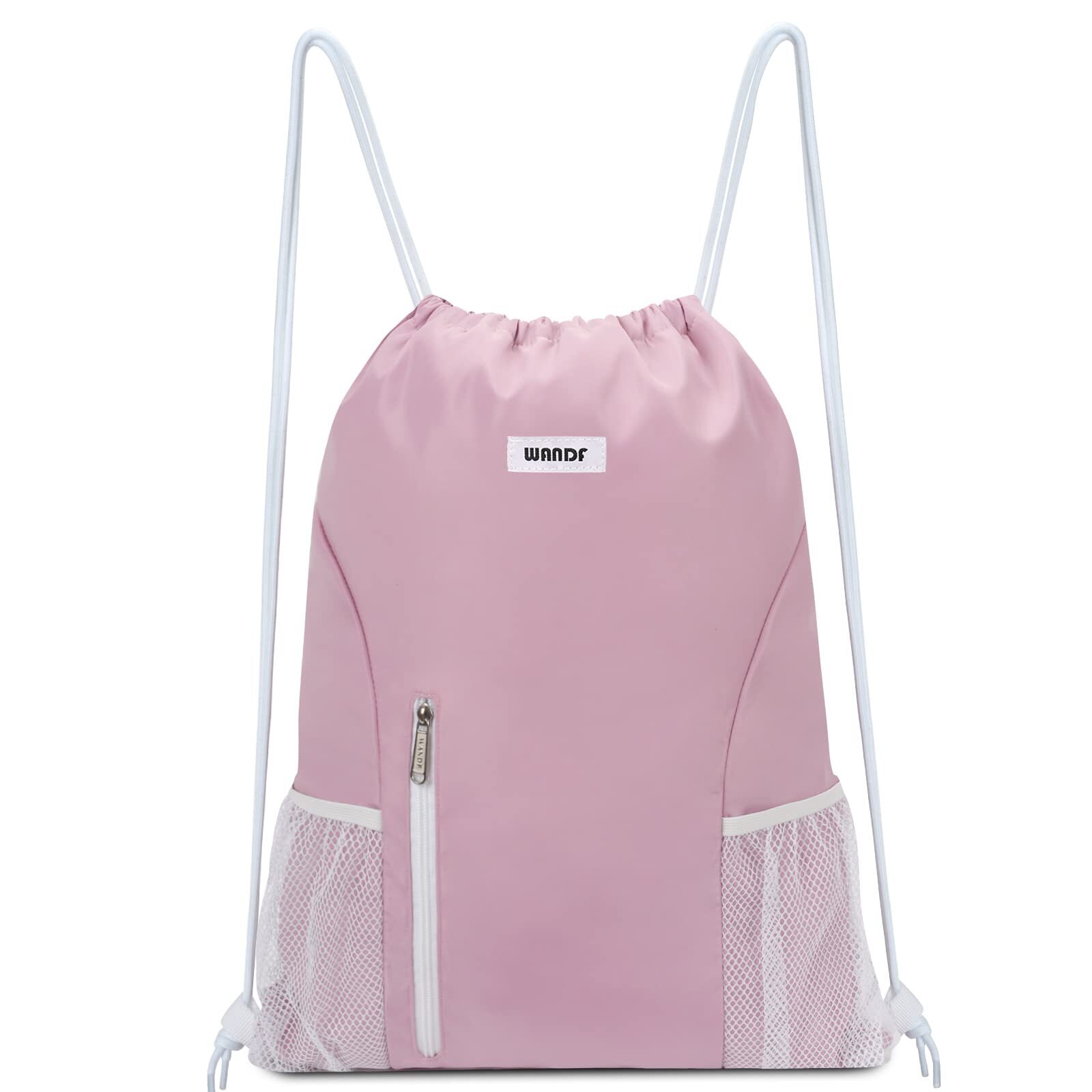 Drawstring Backpack Sports Gym Sackpack With Mesh Pockets Water Resistant String