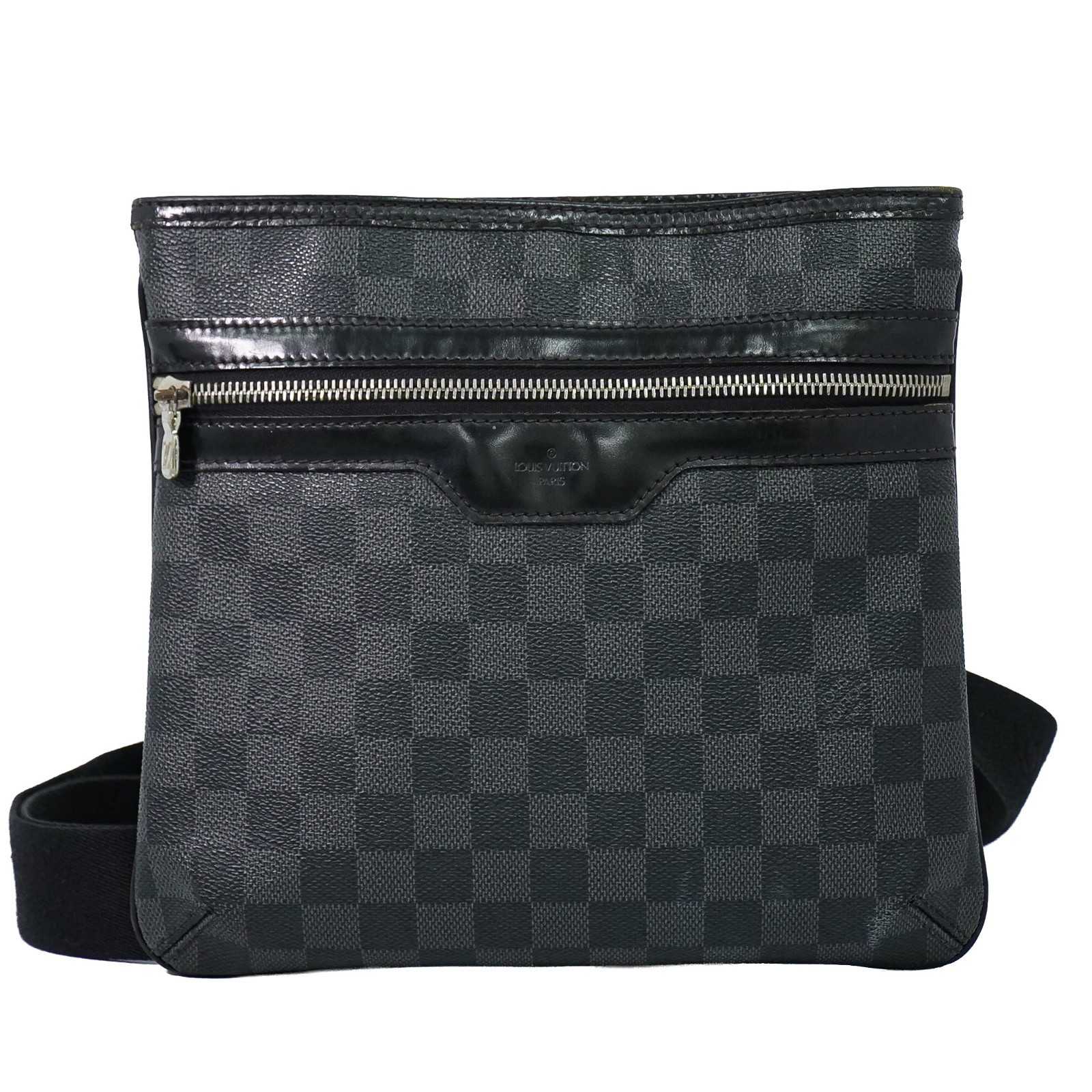 Louis Vuitton Thomas N58028 Damier Graphite Canvas Shoulder Crossbody Bag Black