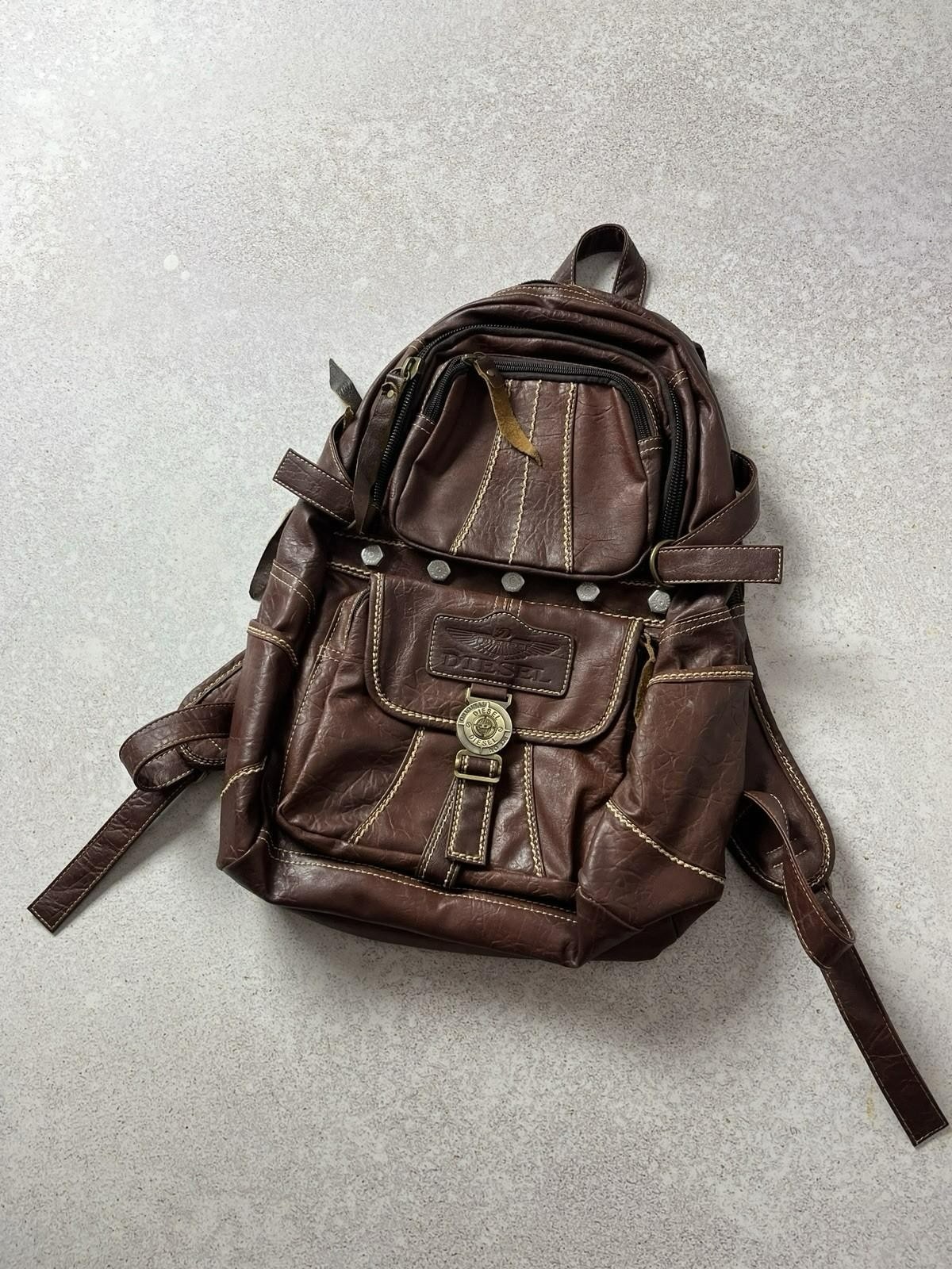 DDP Vintage 90s Diesel Bag Leather Backpack Rare y2k