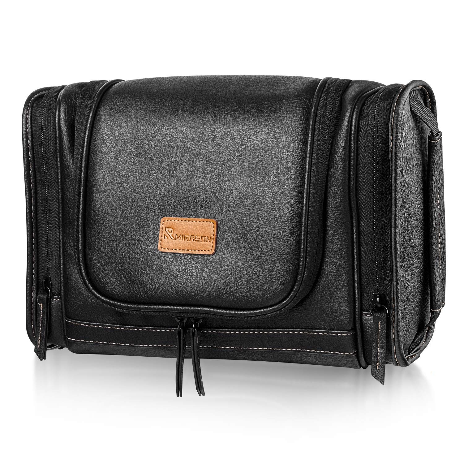 MIRASON Travel Toiletry Bag, Hanging 11.5×4.5×7.9 Inch (Pack of 1), Black