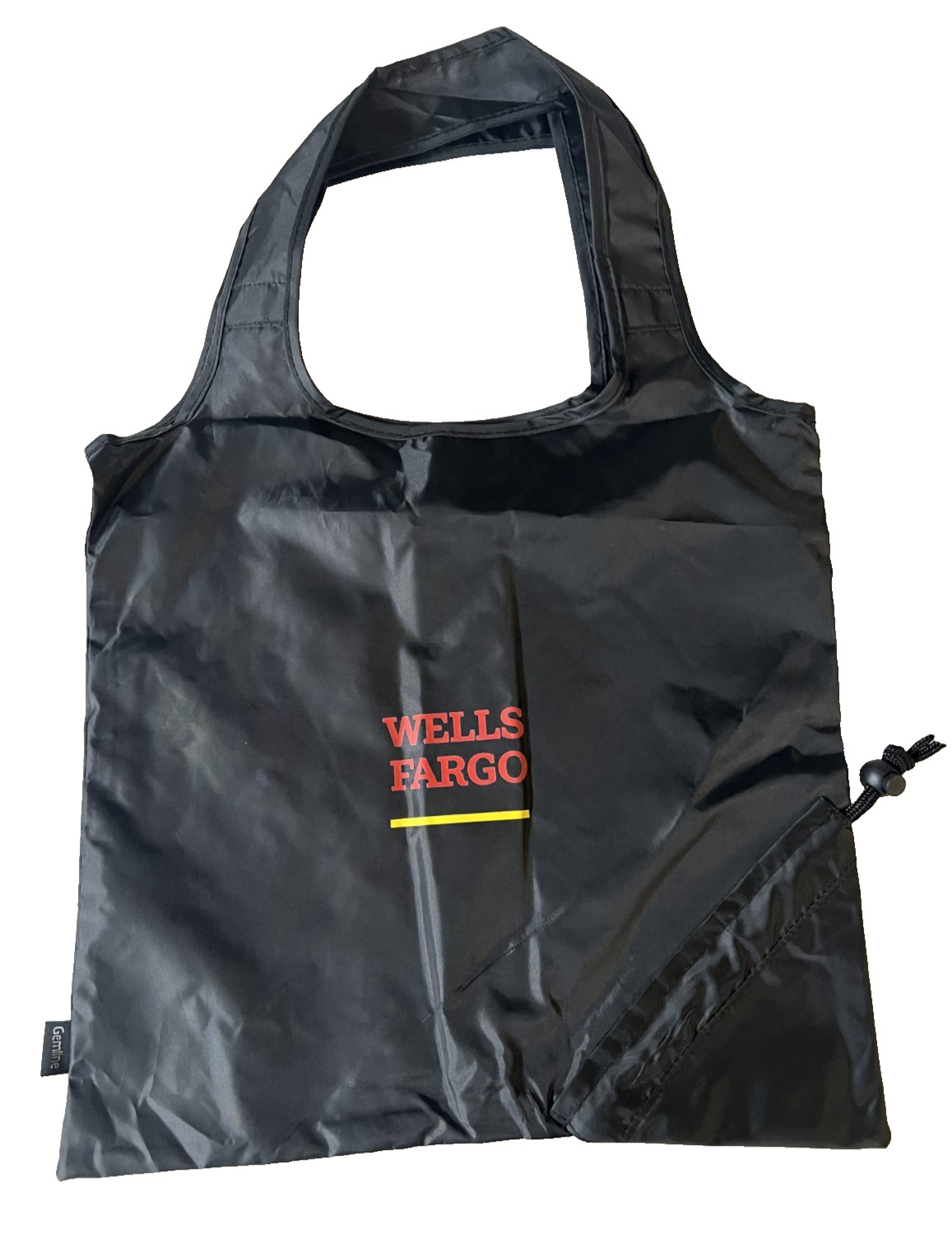 Official Wells Fargo Black Nylon Tote Bag, Foldable – NEW/FREE SHIPPING!