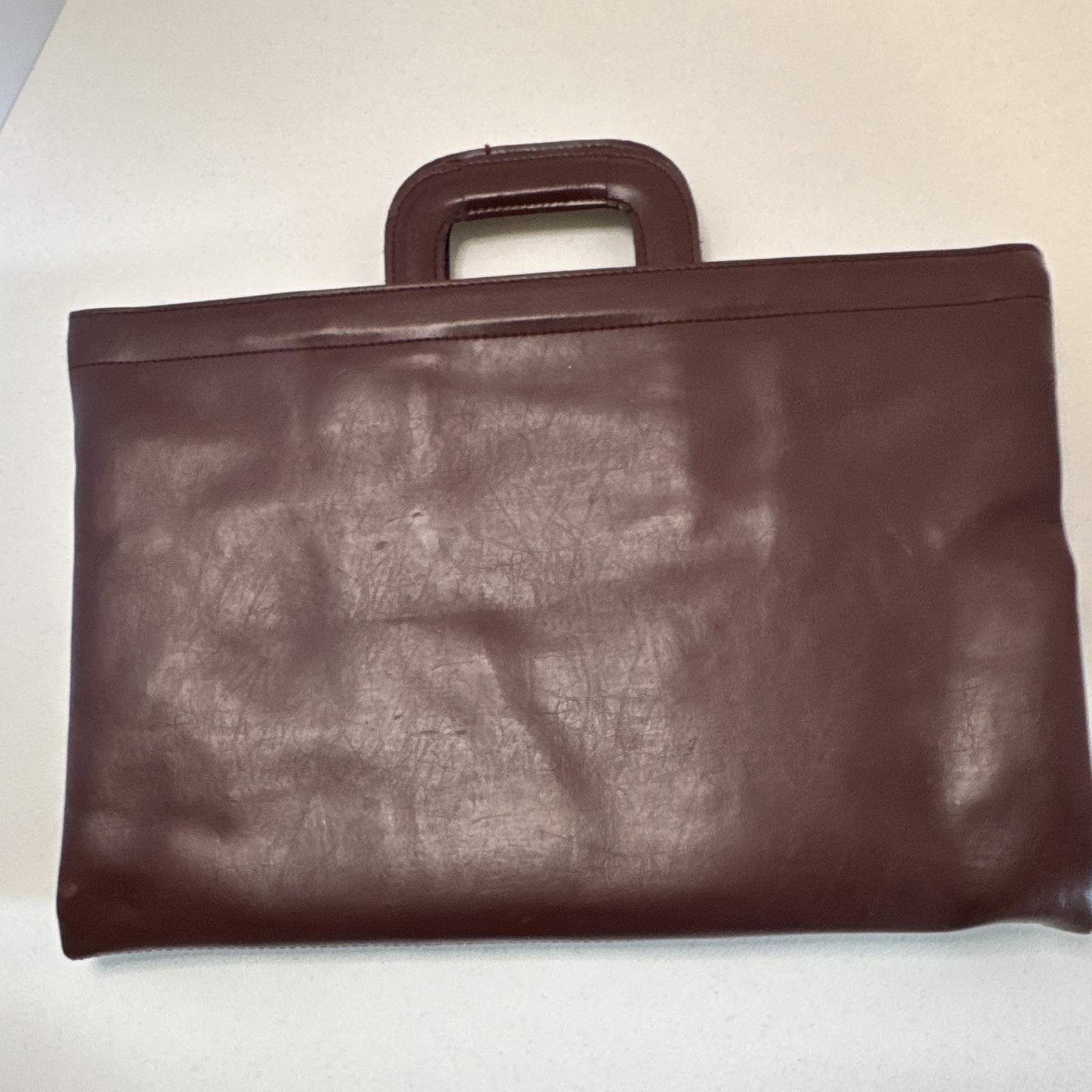 Cambridge Brown Zip Document Briefcase/Portfolio Top Handle w/ Pockets