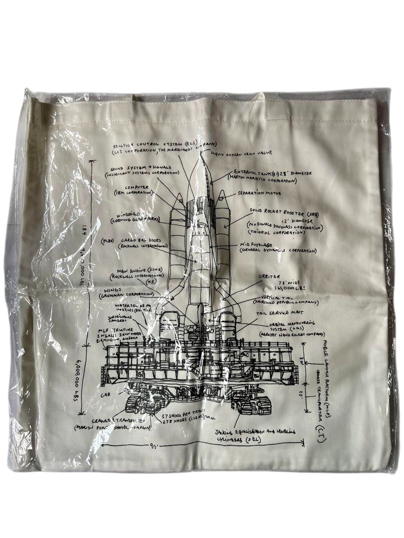 Tom Sachs Space and Art Exhibition Goods THE CRAWLER Tote Bag H 15.5 x W 15.5 in
