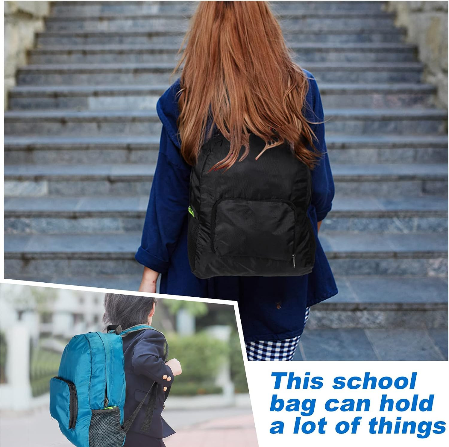 10 Pack 17″ Classic Backpacks in Bulk Foldable Lightweight Back Packs Basic Clas