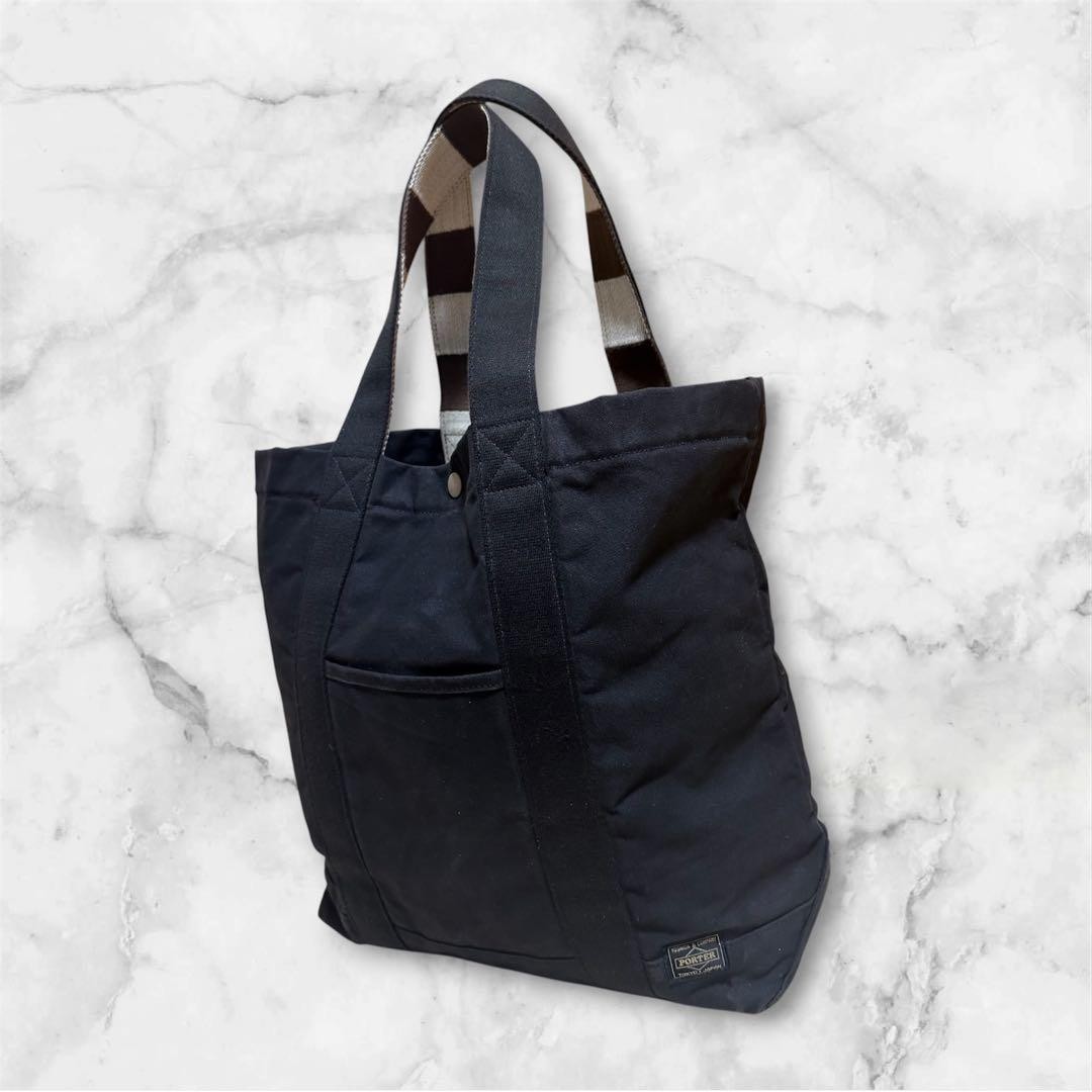 Authentic PORTER PORTER PAINT Canvas Tote Bag Black 46cm x 34cm x 15cm Discontin