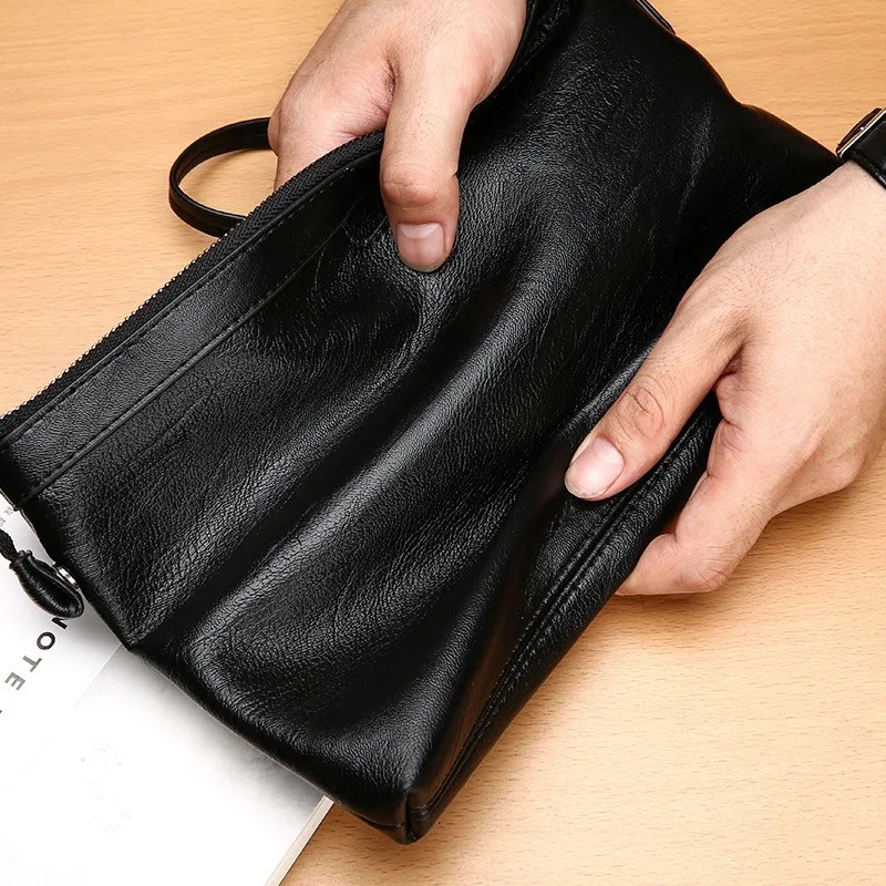 Men’s PU Leather Clutch Bag Business Envelope Wallet Travel Phone Pocket Fashion