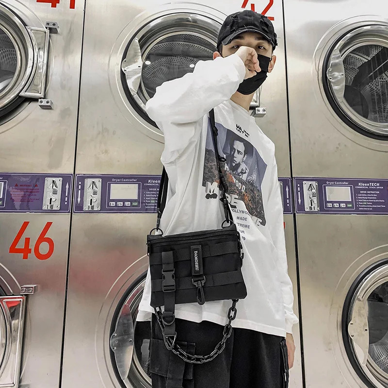quality Nylon chest bag Unisex Mini Backpack Hip Hop Vest Pack Functional Chest