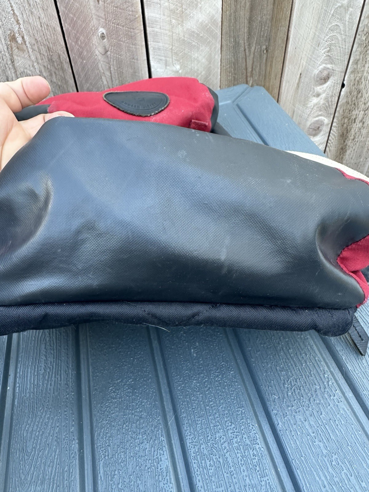 STIGHLORGAN Red Canvas Backpack Medium Size EXCELLENT **missing 1 Button**