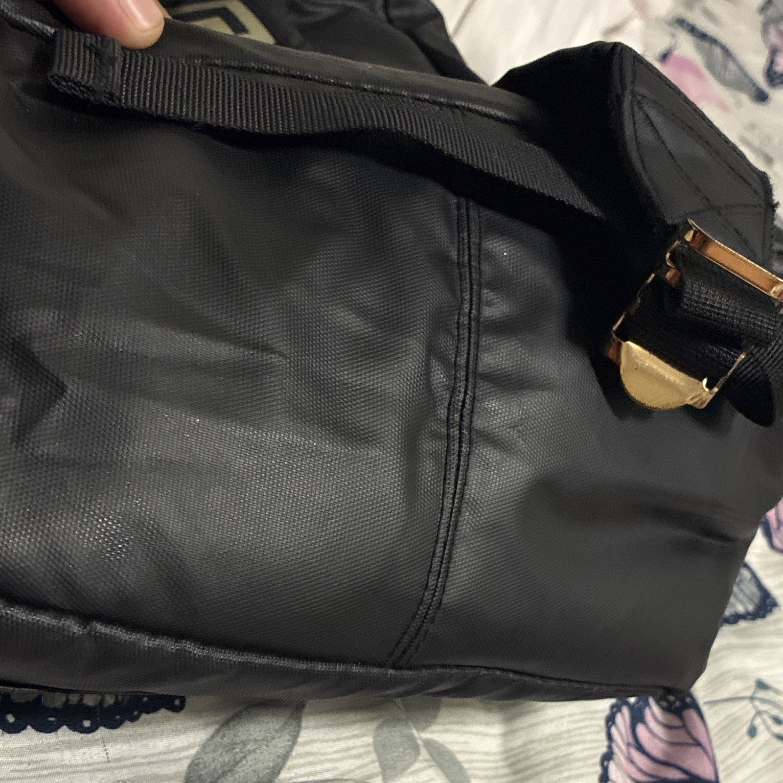 Versace Black Men’s Duffle Bag, Zip Closure Adjustable Shoulder Strap Travel