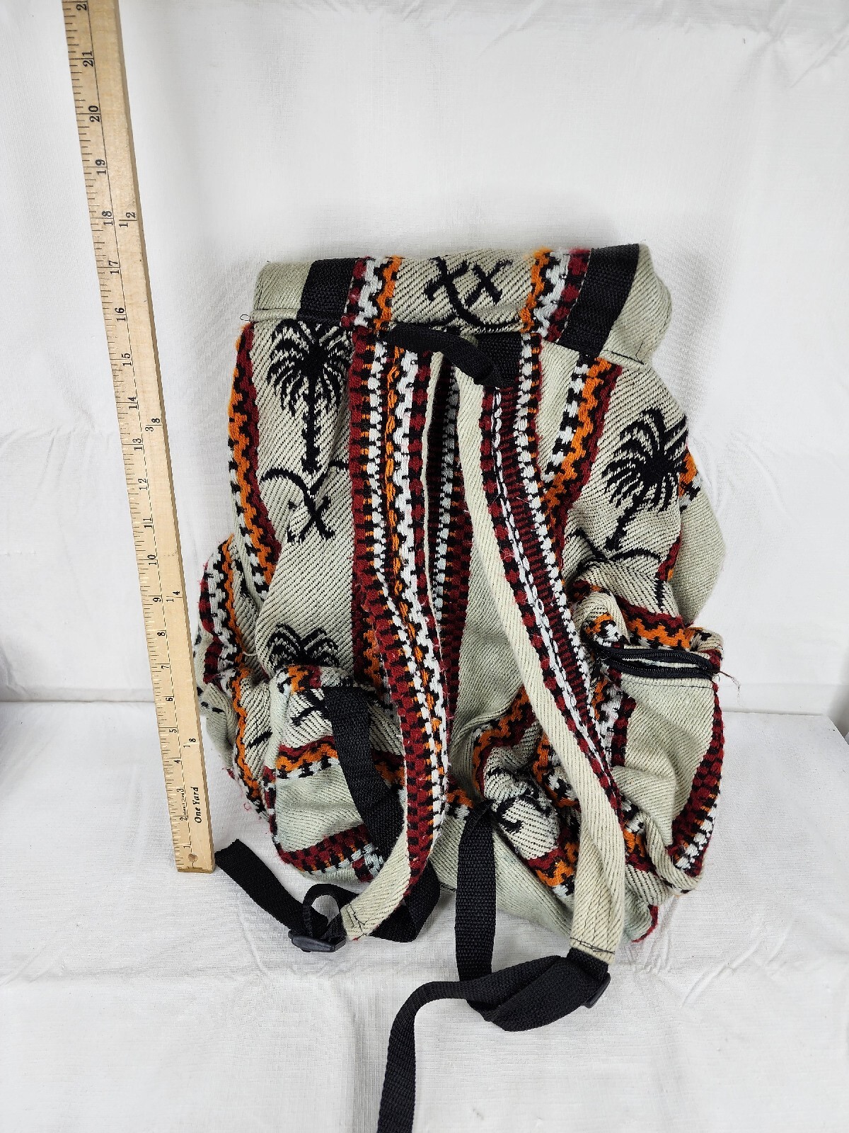 Backpack Boho Deseret Designs White Colorful Draw String