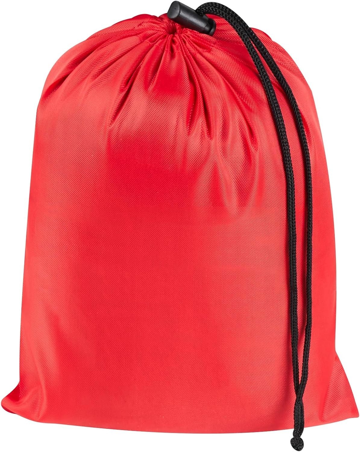 6 Set Drawstring Bag With Toggle Nylon Cinch & Ditty Pouch Red 7 X 9 Inch