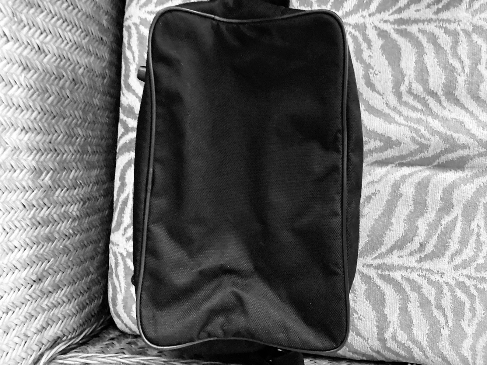 Protocol Travel Bag Black Canvas Padded Shoulder Strap Zippered Pocket