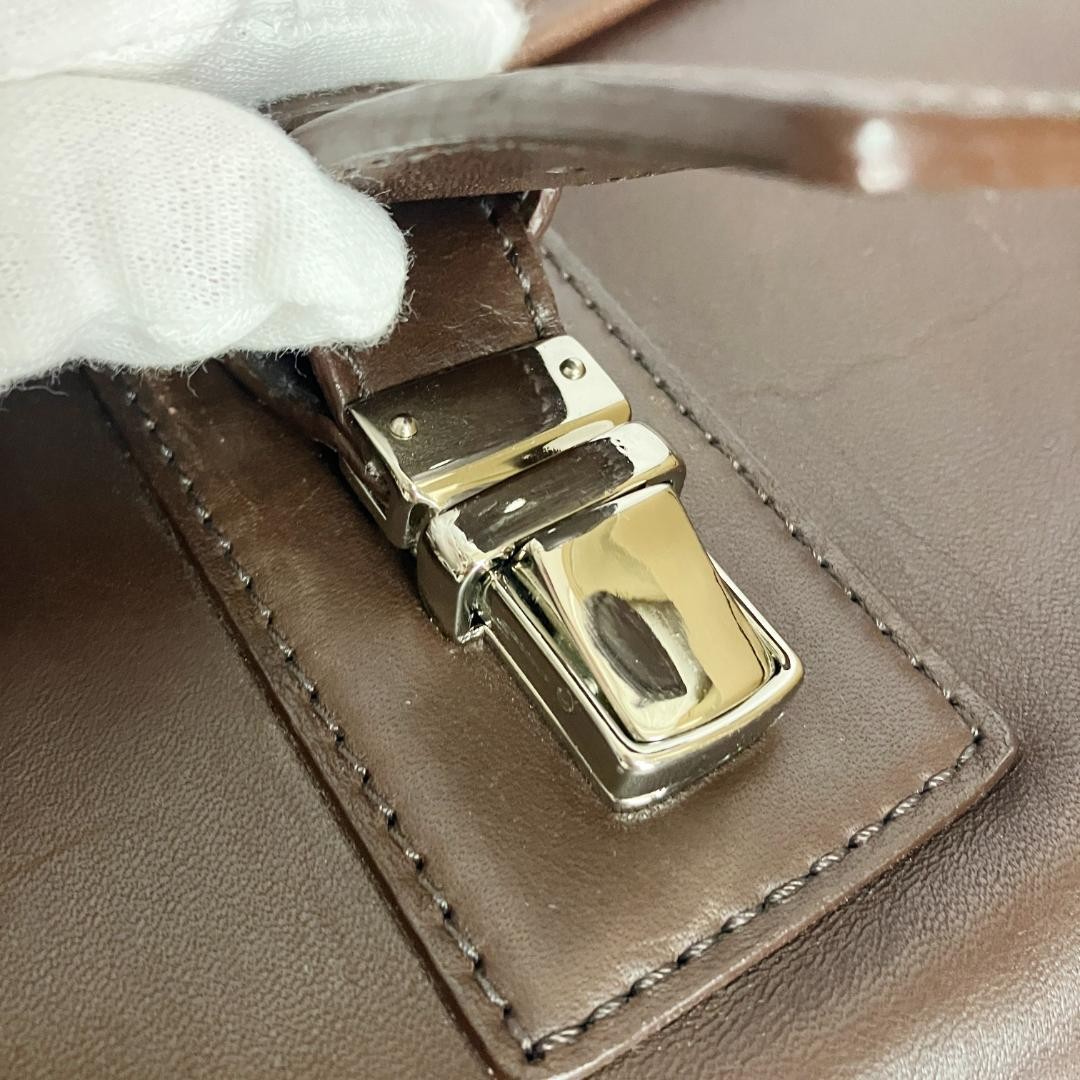 COACH 2way Leather Business Briefcase 5235 Dark Brown 43cm 30cm 14cm Authentic