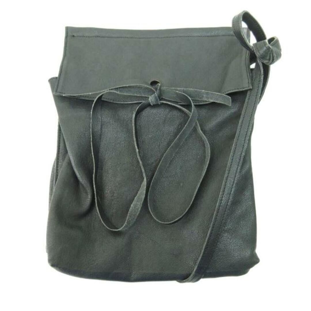 Used Ann Demeulemeester Leather Shoulder Bag Black H 26 x W 20 x D 4cm