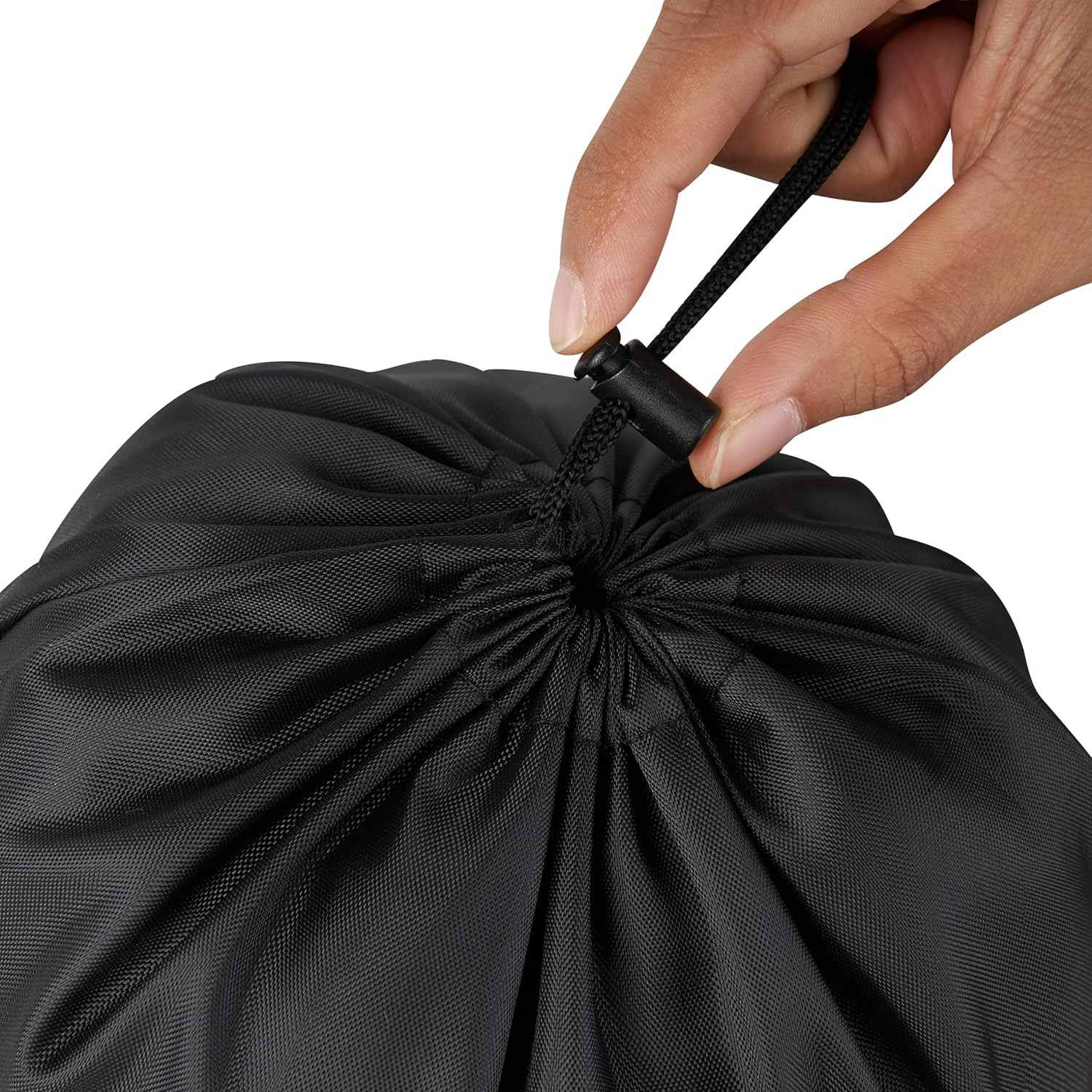 Drawstring Bag with Toggle – Nylon Cinch and Ditty Pouch – Six Pack (Black, 5 x