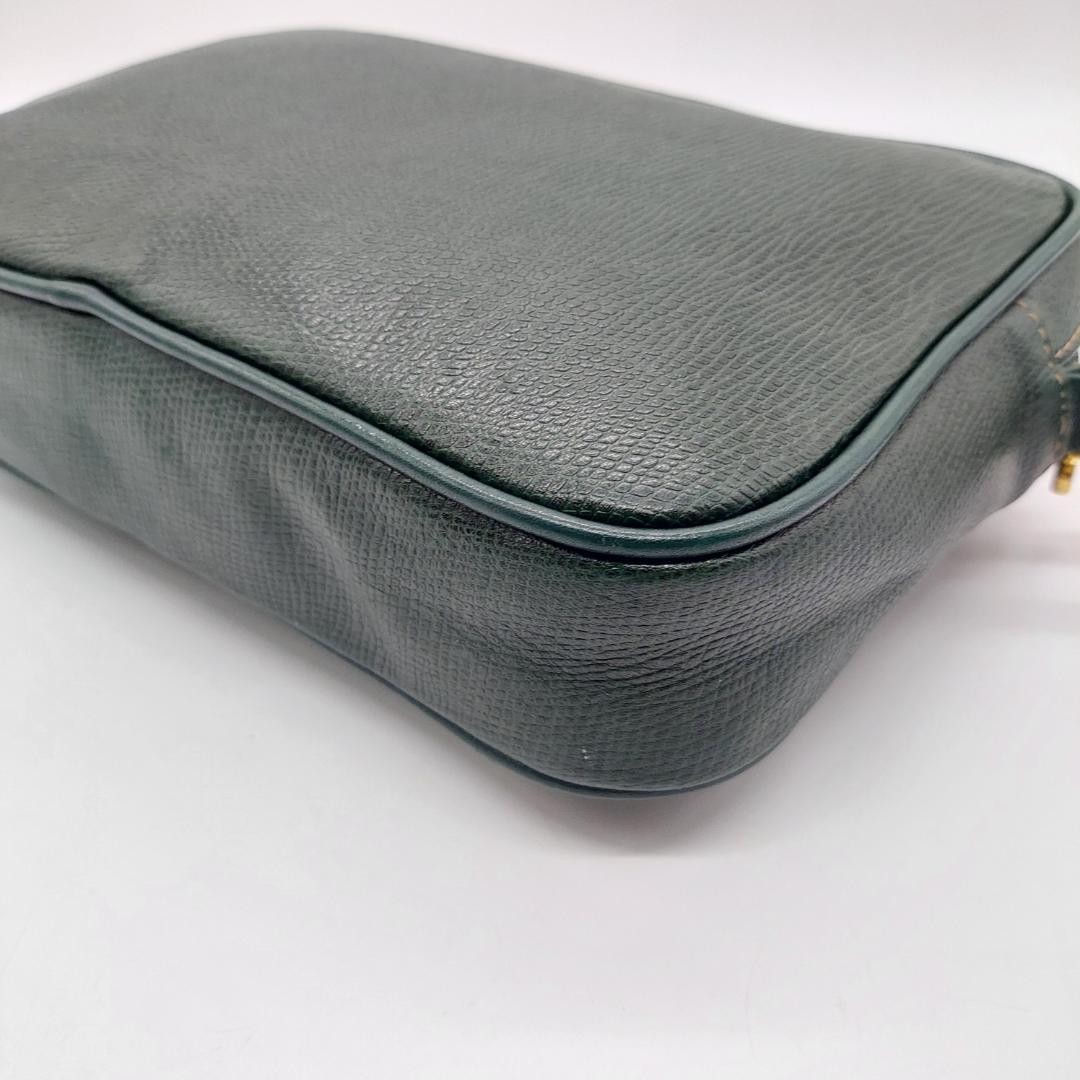 Dunhill Leather Clutch Bag Black Second Bag 24cm Pocket