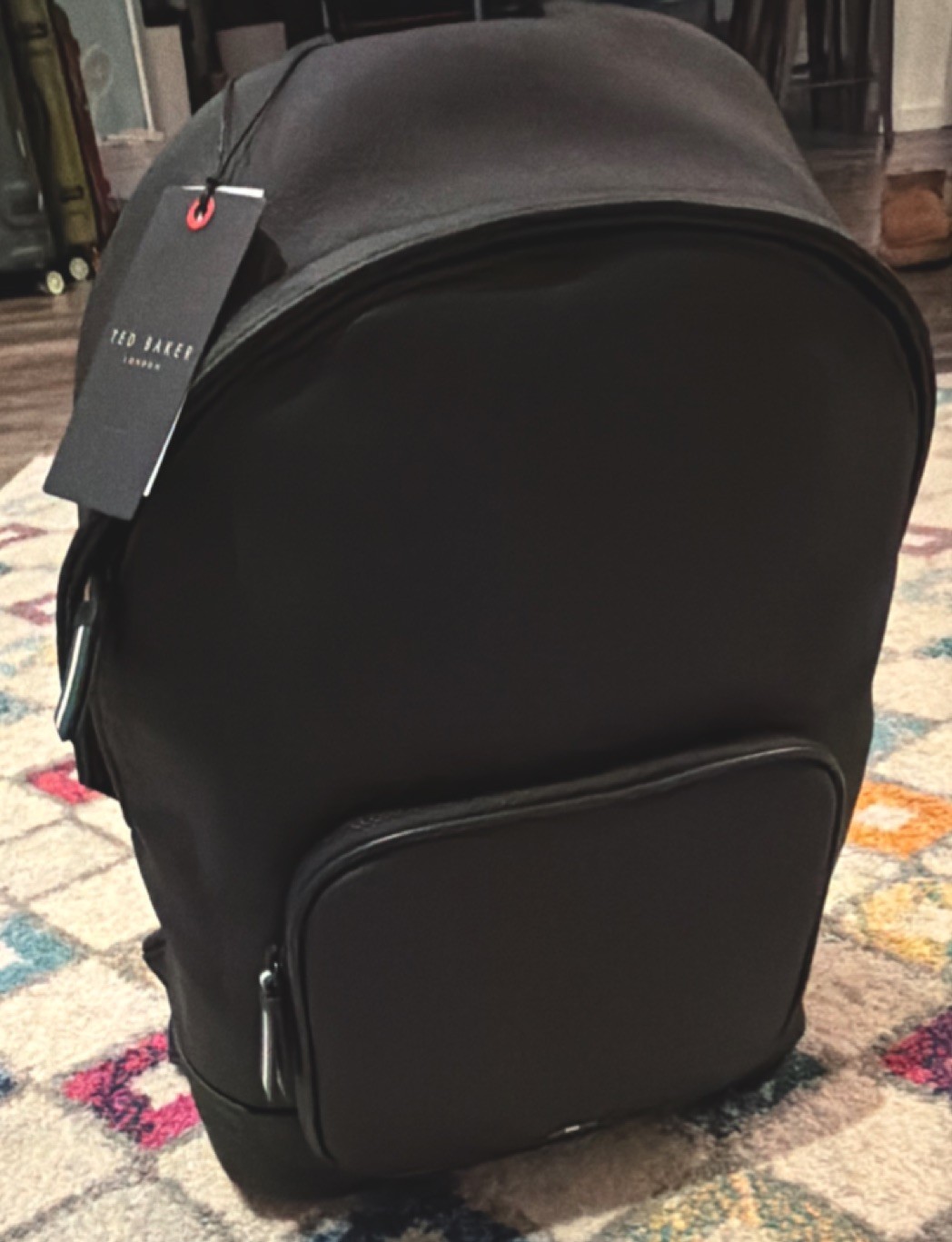 Ted Baker Dawson-007 Men Black Backpack Zip Outer Pockets Shoulder Strap
