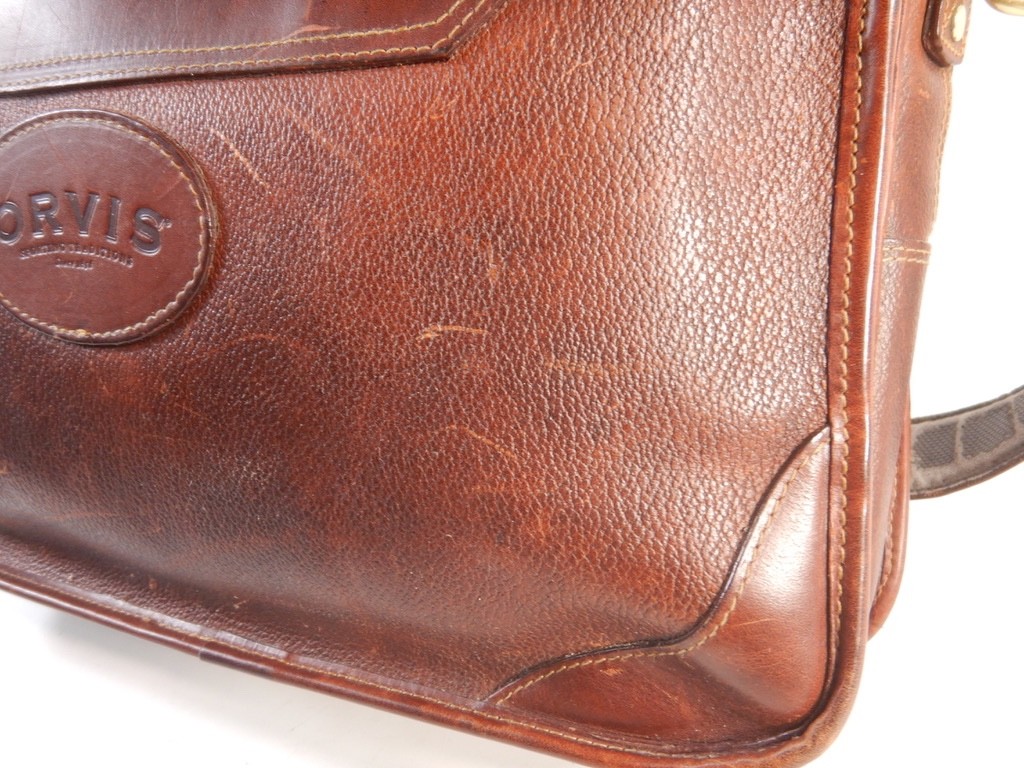 ORVIS Brown Leather Messenger Bag