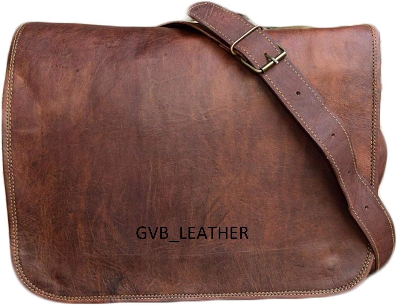 Fair Trade Leather Messenger Bag Computer Distressed Brown Satchel Briefcase Men