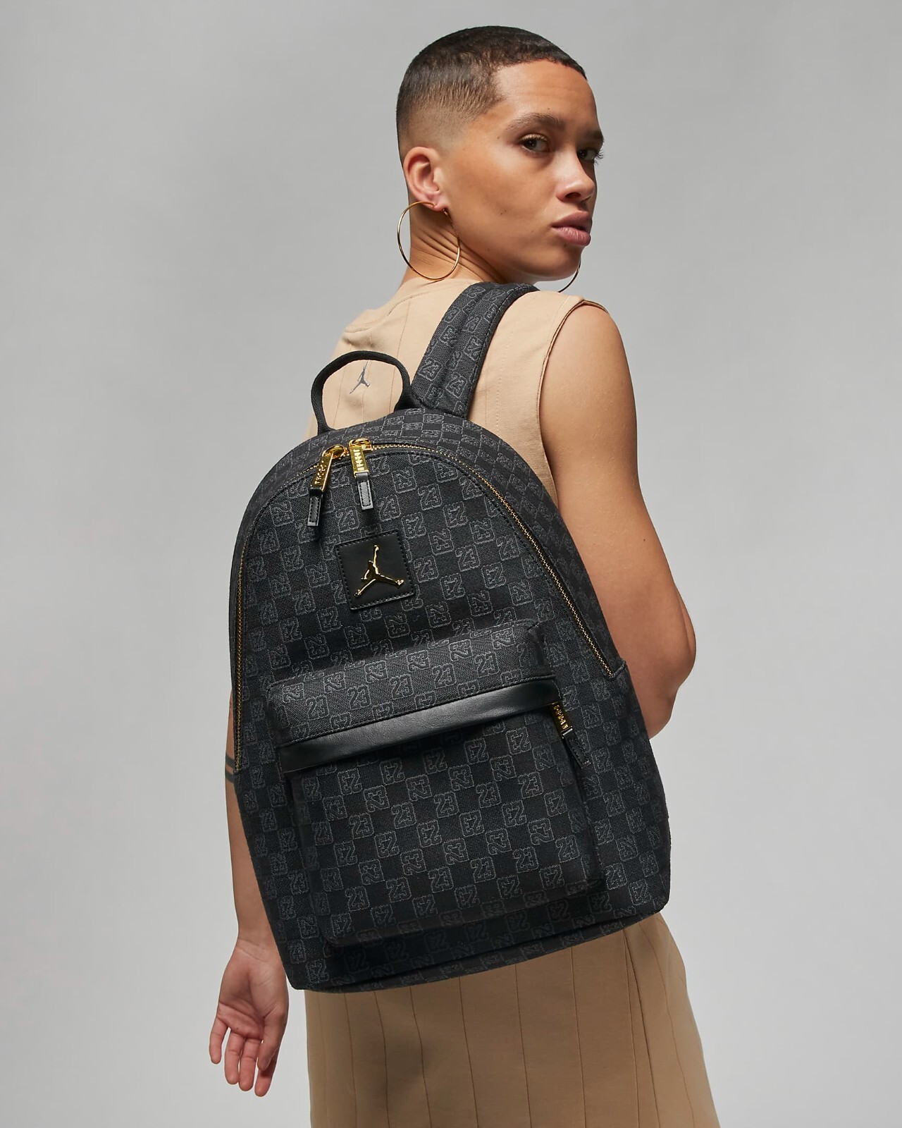 Nike Air Jordan Monogram Backpack Bag Black GOLD OVO Jumpman Jacquard LIMITED ED
