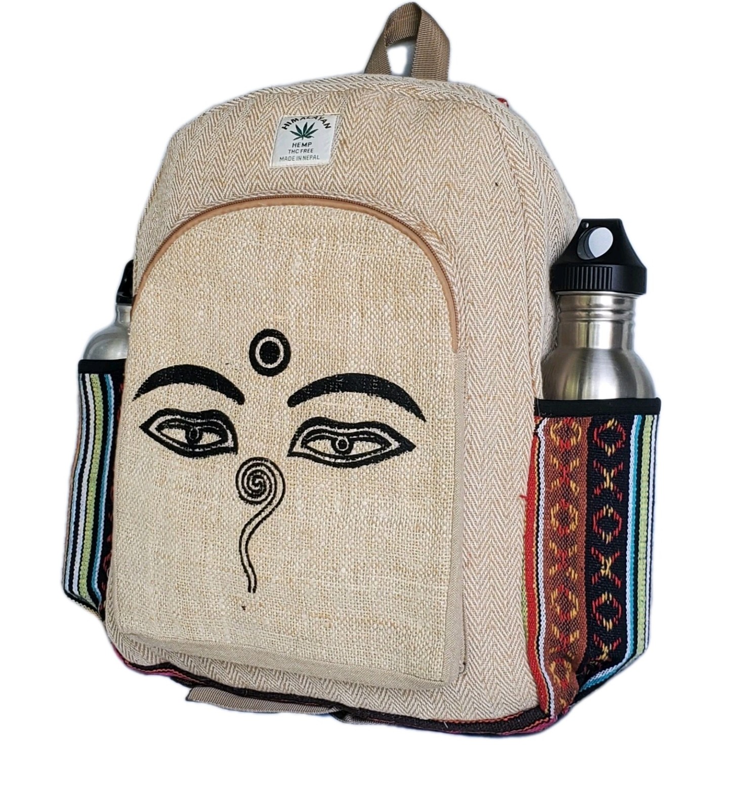 Large Embroidery Pure Hemp Backpack