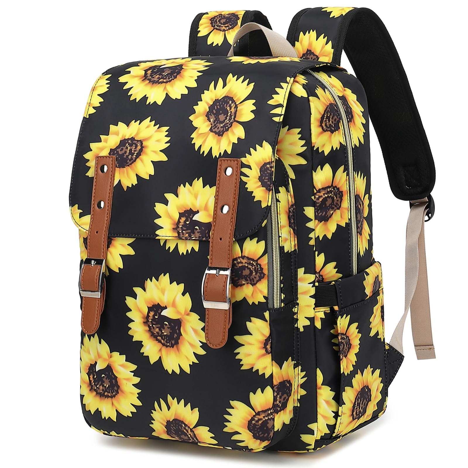 15.6 inch Sunflower Laptop Backpack, Women, Girls, College School, Travel