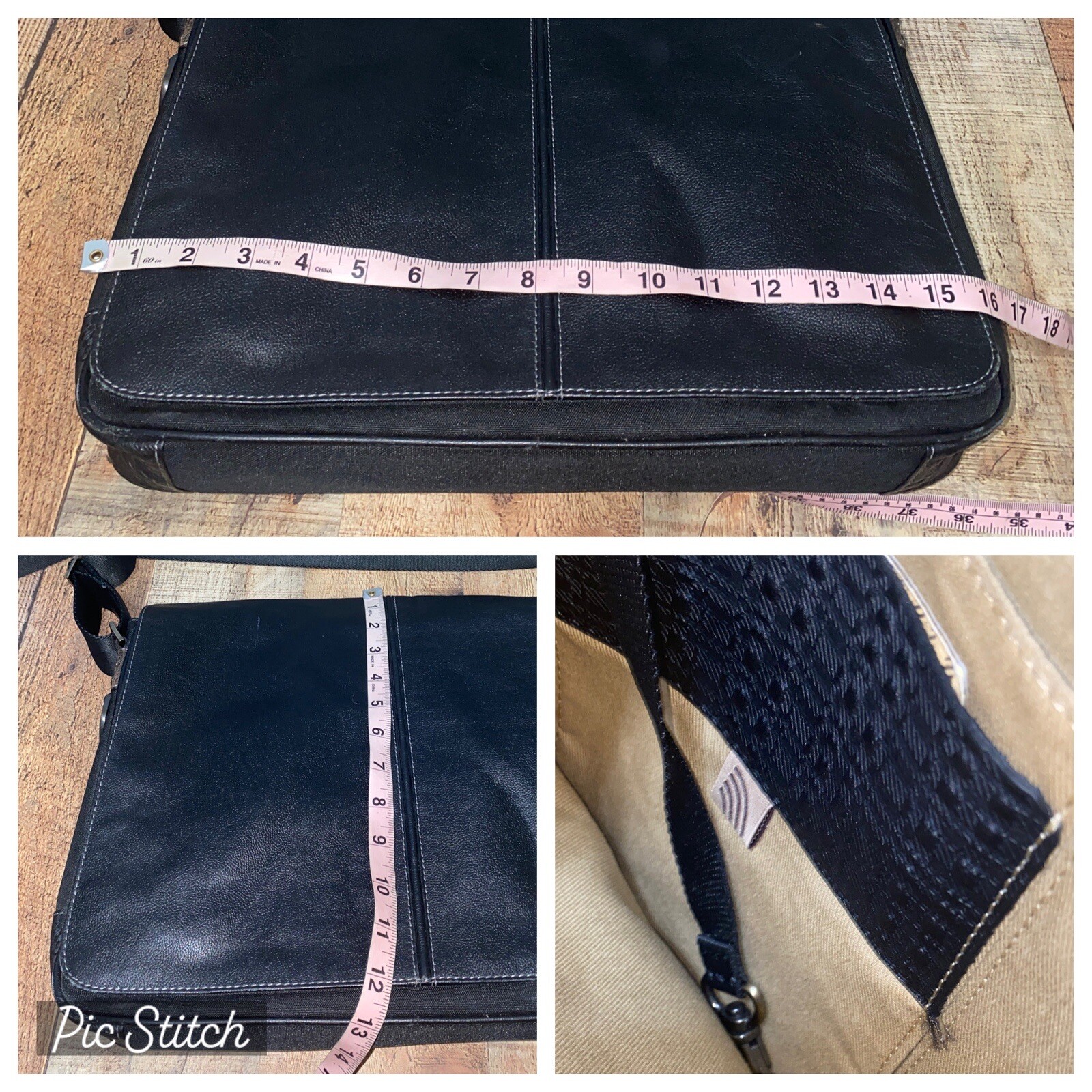 Boconi Black Leather Garth Slim Mailbag Messenger Laptop Bag with Shoulder Strap