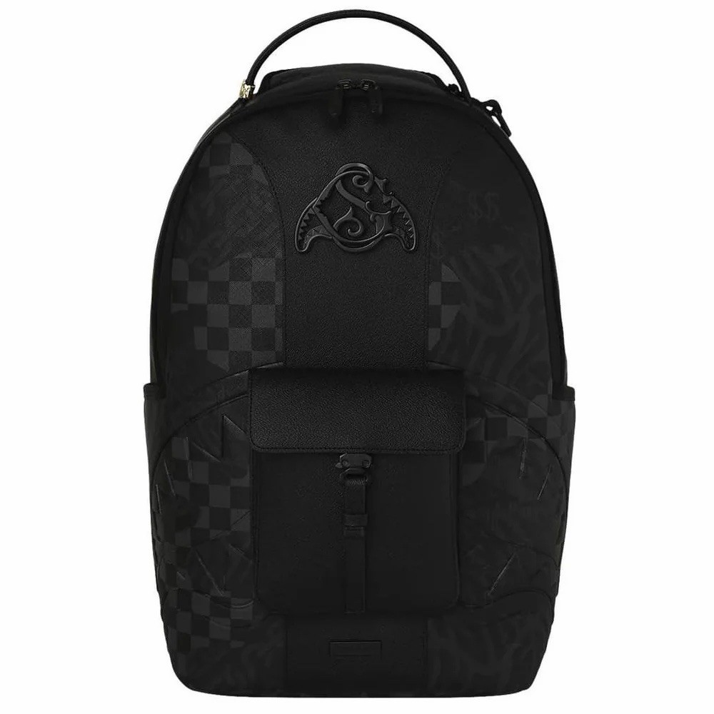SPRAYGROUND LIMITED EDITION BACKPACK 3AM MIX UP V2 ALL BLACK SMOKE FAUX LEATHER