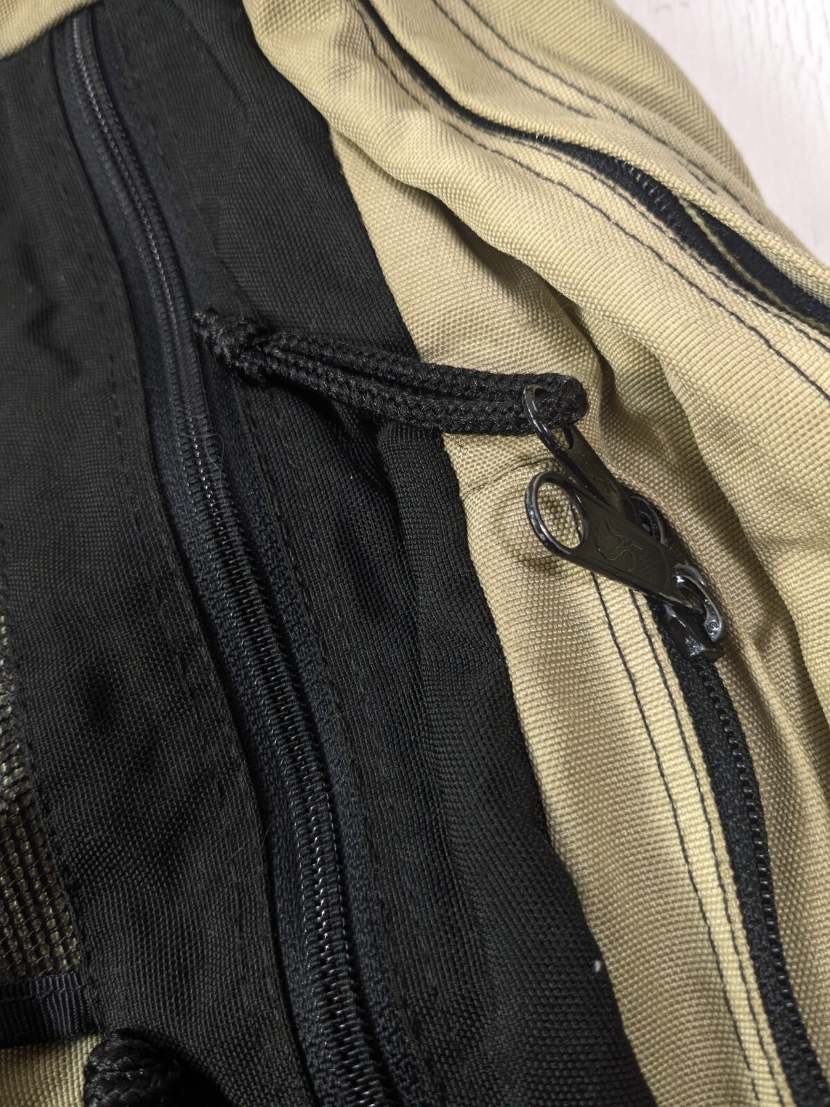 Vintage Jansport backpack suede leather bottom tan brow black mesh front Mexico