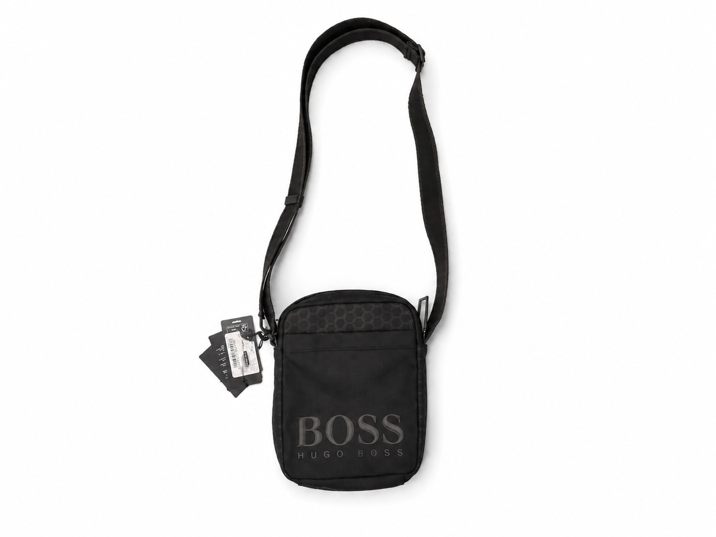 BOSS Hugo Boss Men’s Black Crossbody Bag Zip Adjustable Strap Travel Casual