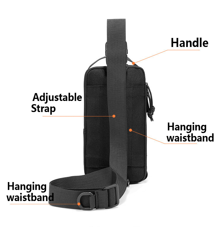TACTICAL Compact EDC Chest Bag Concealed Carry Shoulder Bag for Travel Hiking