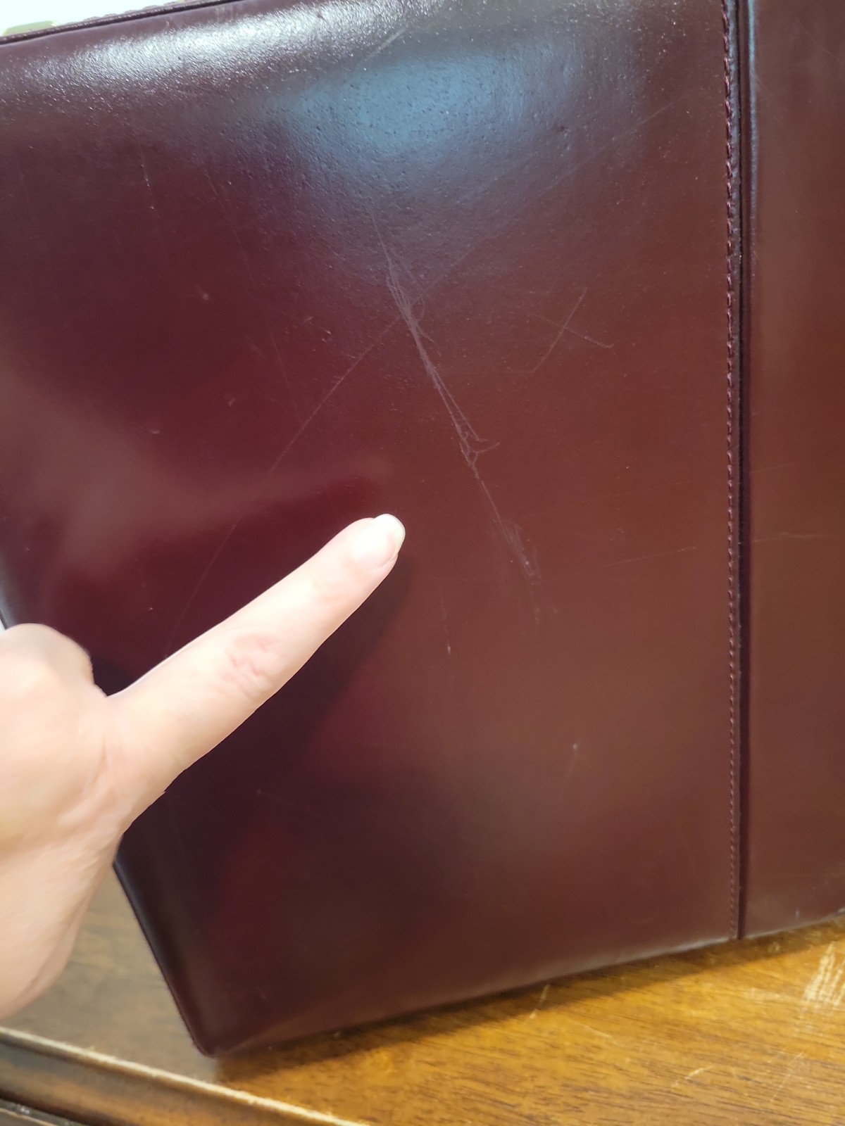 Vintage Stebco Burgundy Hard Leather Briefcase Front Change Combination Lock