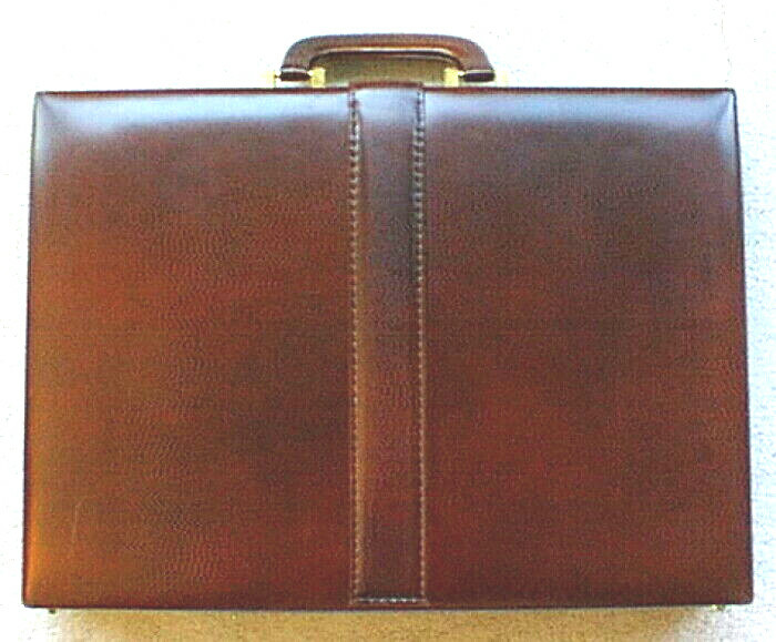Executive Hard LEATHER Briefcase Burgundy / Wine Made in Spain EXCELLENT Unisex